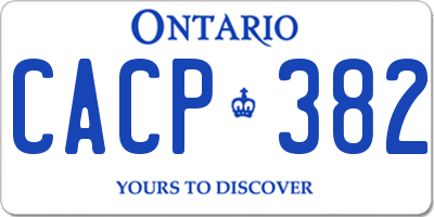 ON license plate CACP382