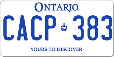 ON license plate CACP383