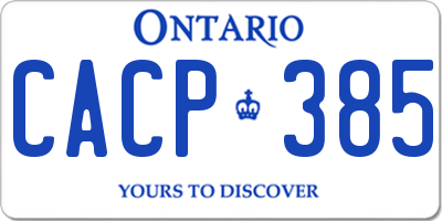 ON license plate CACP385