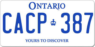 ON license plate CACP387