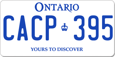 ON license plate CACP395