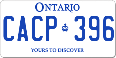 ON license plate CACP396