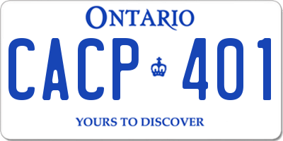 ON license plate CACP401