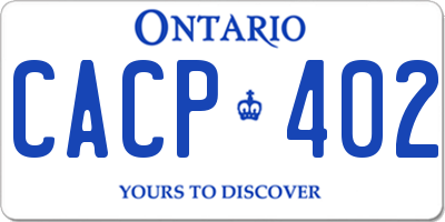 ON license plate CACP402