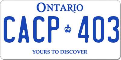 ON license plate CACP403