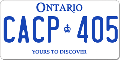 ON license plate CACP405