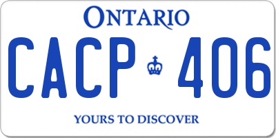 ON license plate CACP406