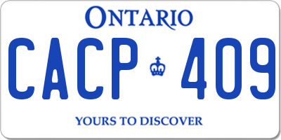 ON license plate CACP409