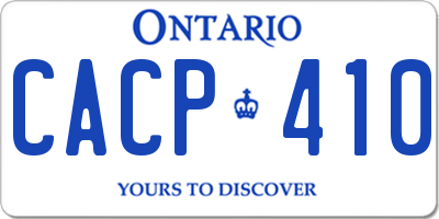 ON license plate CACP410