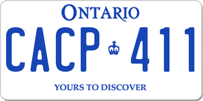 ON license plate CACP411