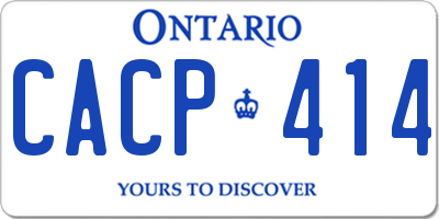 ON license plate CACP414