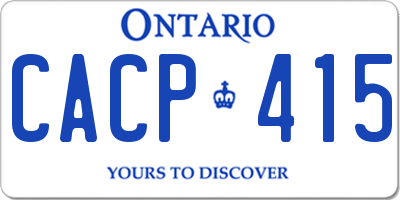 ON license plate CACP415