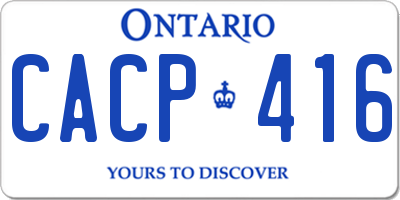 ON license plate CACP416