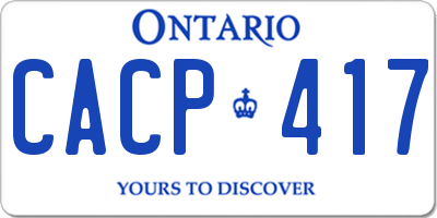 ON license plate CACP417