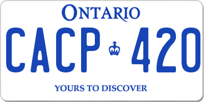 ON license plate CACP420