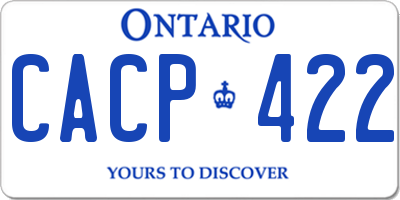 ON license plate CACP422