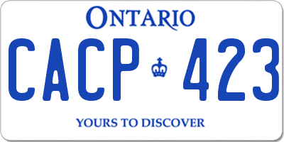 ON license plate CACP423