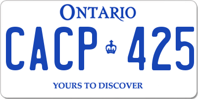 ON license plate CACP425