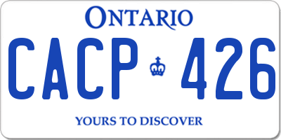 ON license plate CACP426