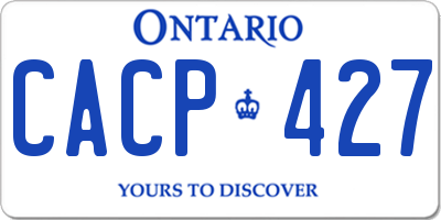 ON license plate CACP427