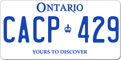 ON license plate CACP429