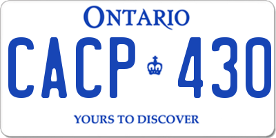 ON license plate CACP430