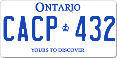 ON license plate CACP432