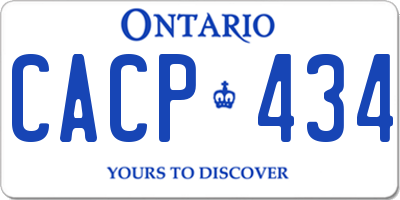 ON license plate CACP434