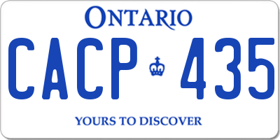 ON license plate CACP435