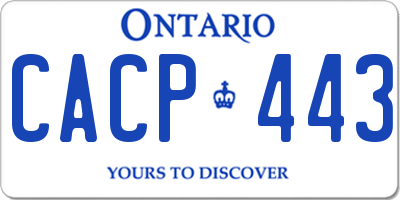 ON license plate CACP443