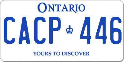 ON license plate CACP446