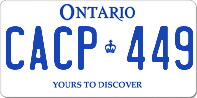 ON license plate CACP449