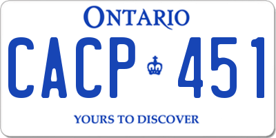 ON license plate CACP451