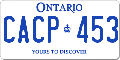 ON license plate CACP453