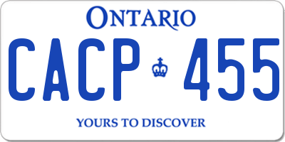 ON license plate CACP455