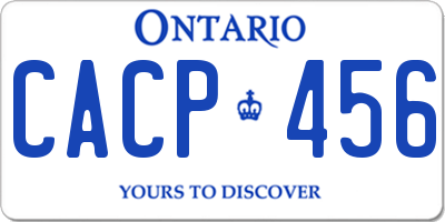 ON license plate CACP456