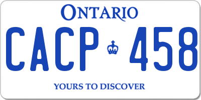 ON license plate CACP458