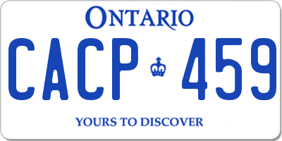 ON license plate CACP459