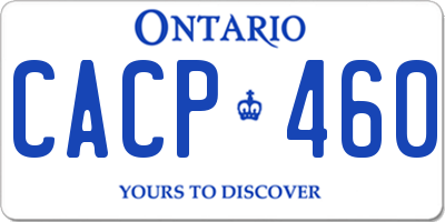 ON license plate CACP460