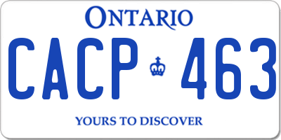 ON license plate CACP463