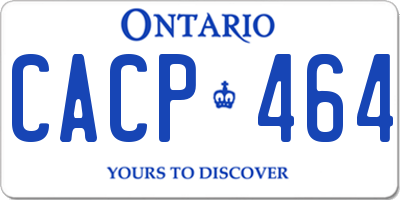 ON license plate CACP464