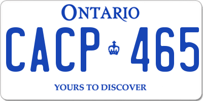 ON license plate CACP465