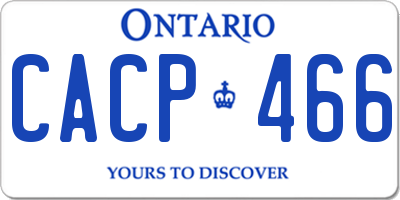 ON license plate CACP466