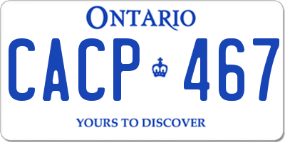 ON license plate CACP467