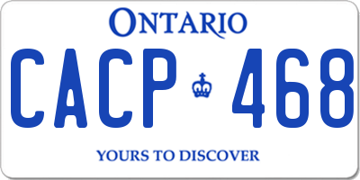 ON license plate CACP468