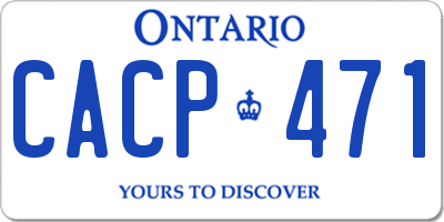 ON license plate CACP471