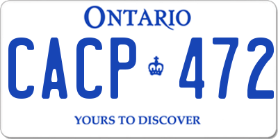 ON license plate CACP472