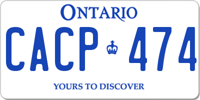 ON license plate CACP474