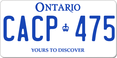 ON license plate CACP475