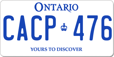 ON license plate CACP476